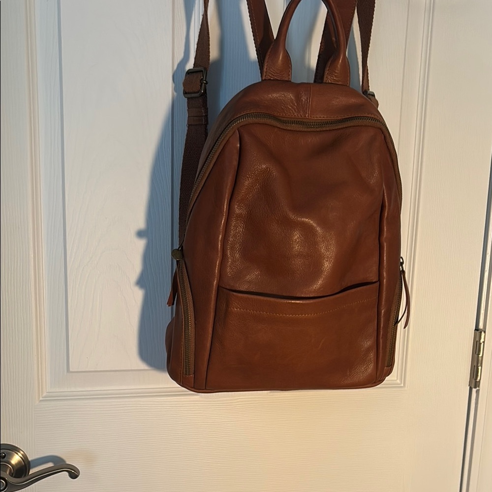 Lucky Brand Brown Leather Backpack with Versatile Style